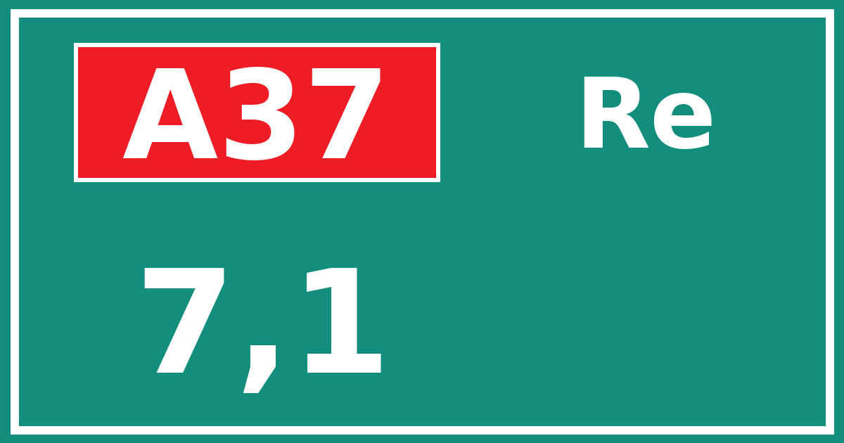 Hectometerbord A37 7,1 zijde Re