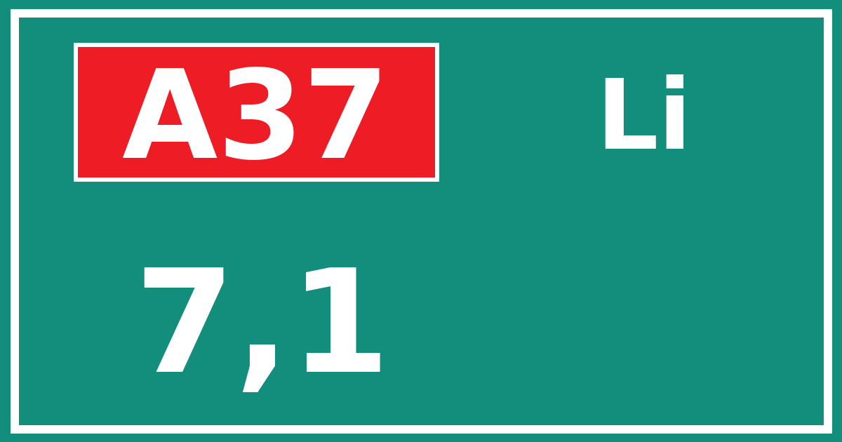Hectometerbord A37 7,1 zijde Li