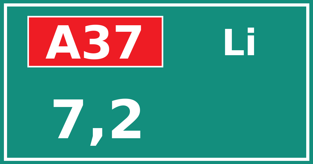 Hectometerbord A37 7,2 zijde Li