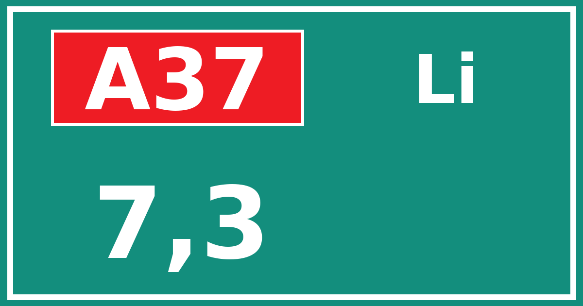 Hectometerbord A37 7,3 zijde Li