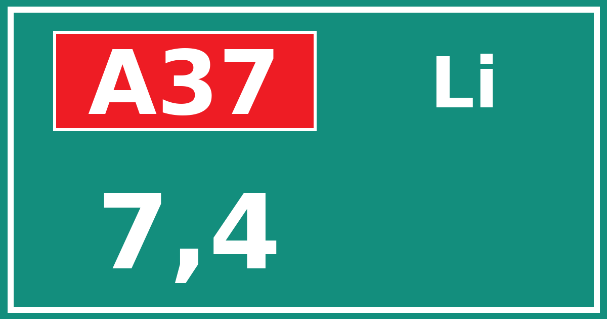 Hectometerbord A37 7,4 zijde Li