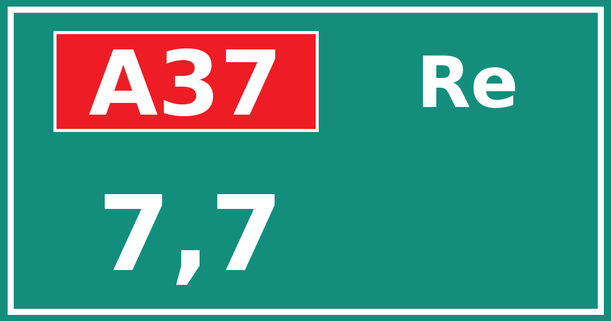 Hectometerbord A37 7,7 zijde Re