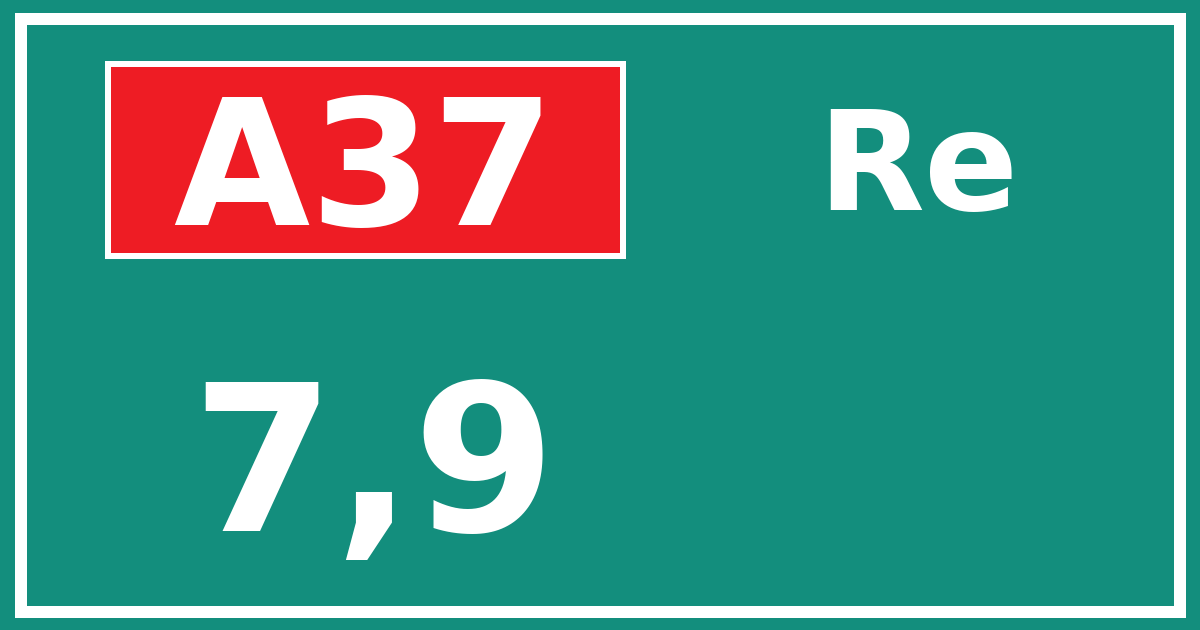 Hectometerbord A37 7,9 zijde Re