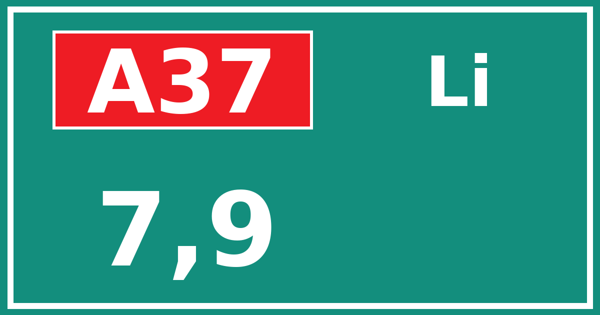 Hectometerbord A37 7,9 zijde Li