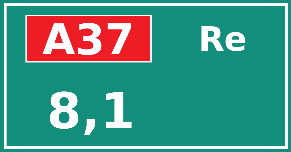 Hectometerbord A37 8,1 zijde Re