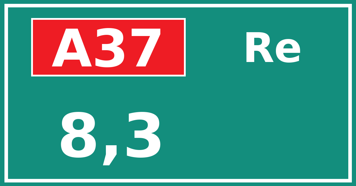 Hectometerbord A37 8,3 zijde Re