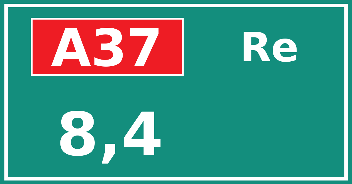 Hectometerbord A37 8,4 zijde Re