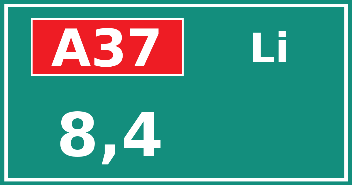 Hectometerbord A37 8,4 zijde Li