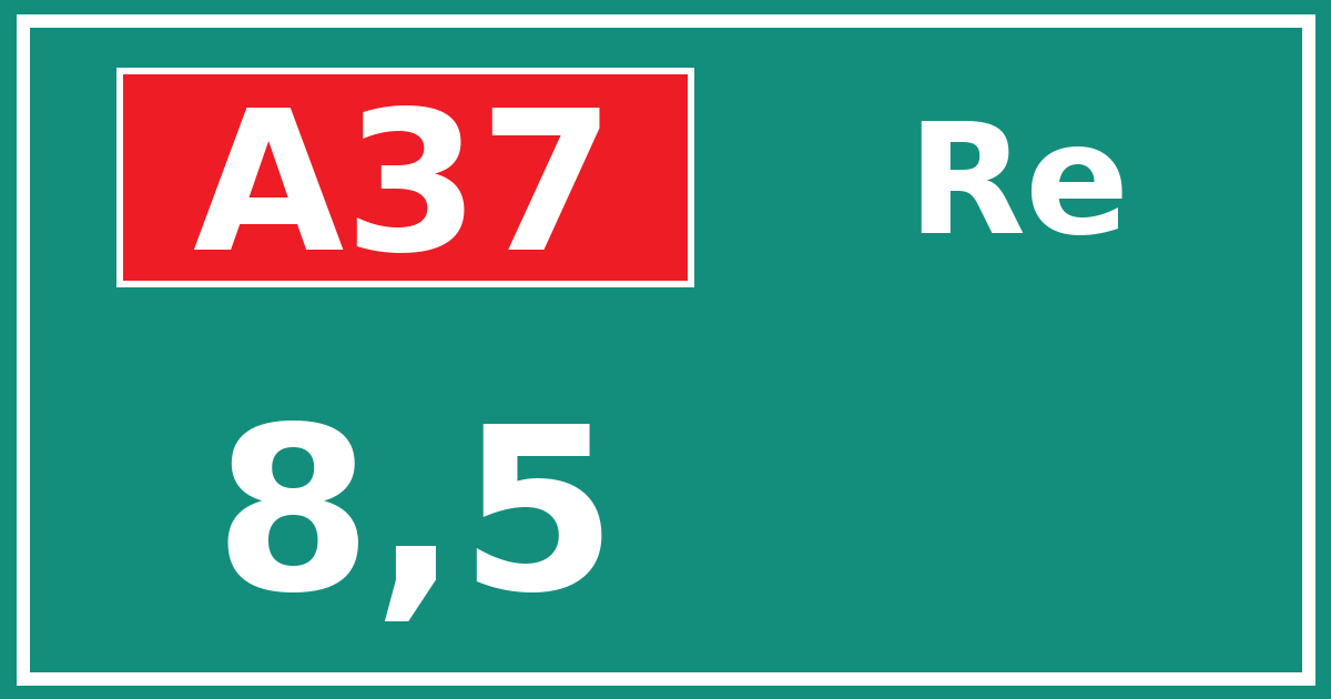 Hectometerbord A37 8,5 zijde Re