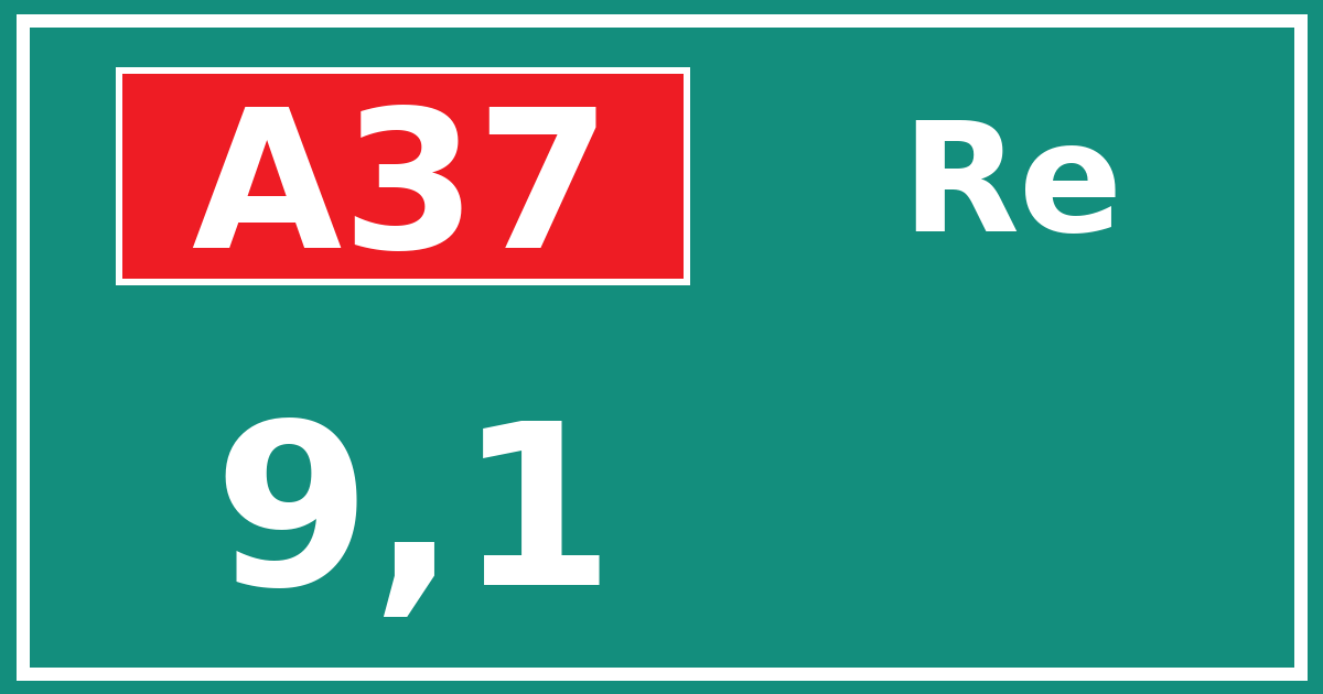 Hectometerbord A37 9,1 zijde Re
