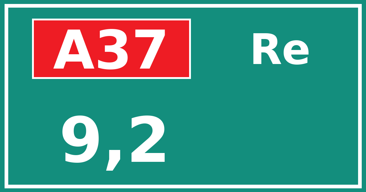 Hectometerbord A37 9,2 zijde Re