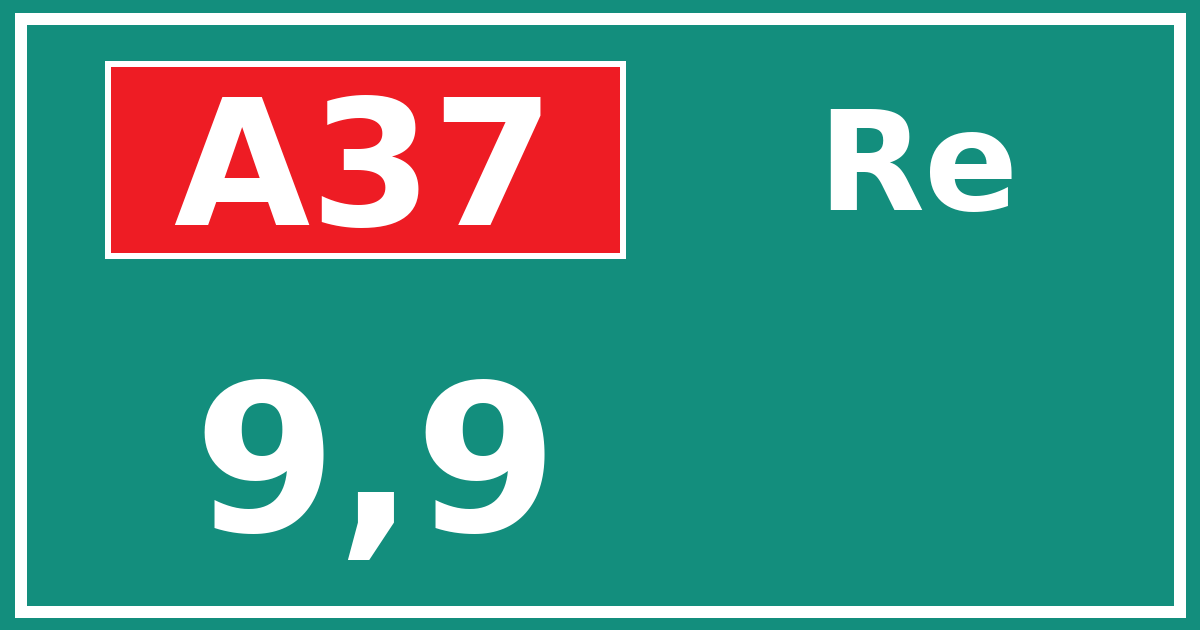 Hectometerbord A37 9,9 zijde Re