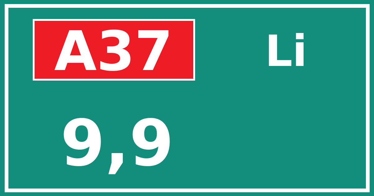 Hectometerbord A37 9,9 zijde Li