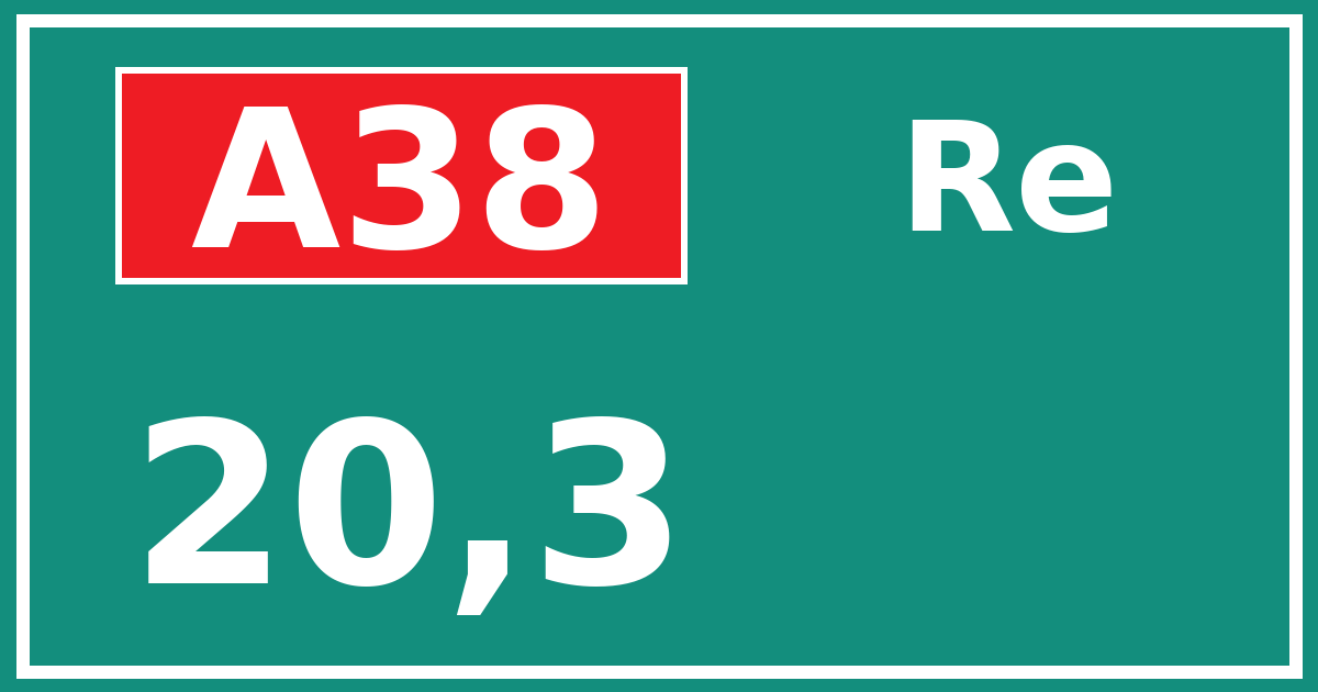 Hectometerbord A38 20,3 zijde Re