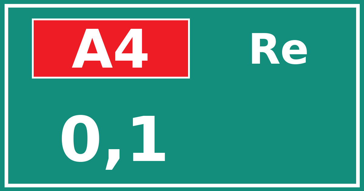 Hectometerbord A4 0,1 zijde Re