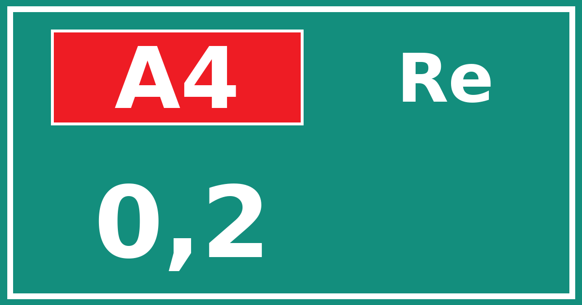 Hectometerbord A4 0,2 zijde Re