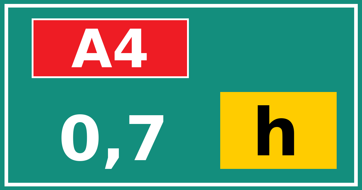 Hectometerbord A4 0,7 letter h
