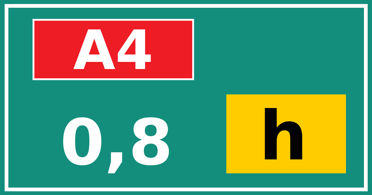 Hectometerbord A4 0,8 letter h