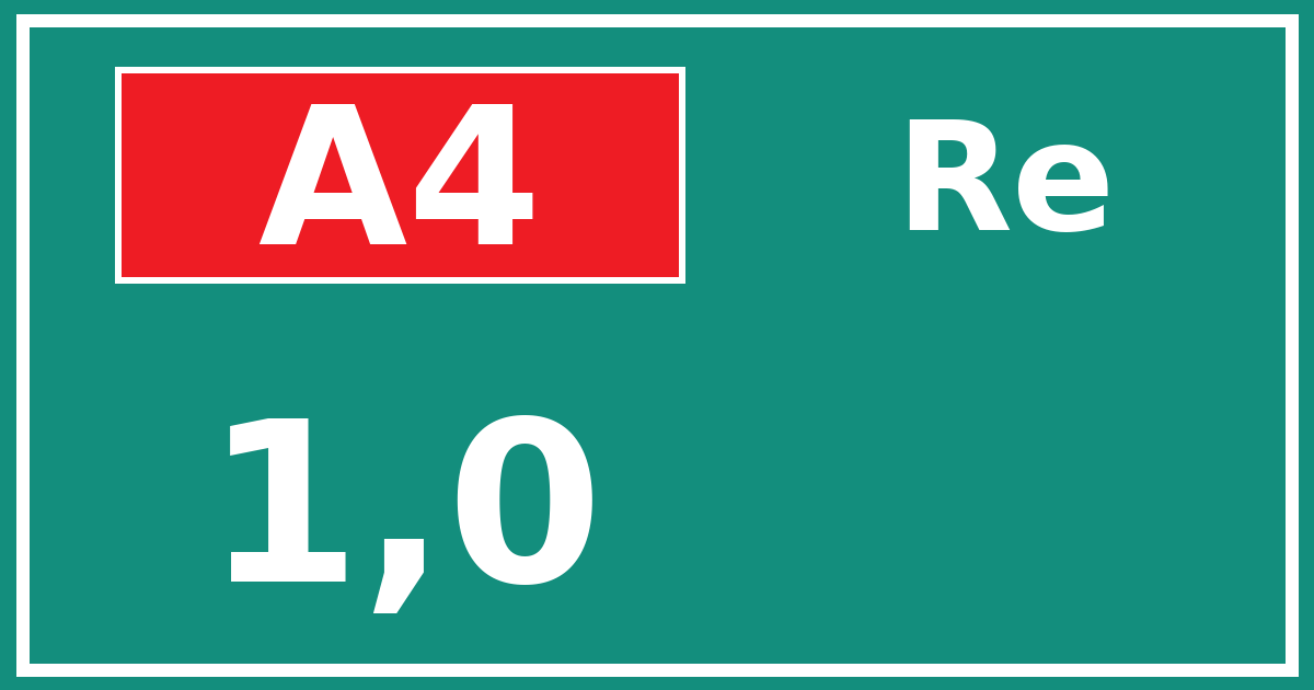 Hectometerbord A4 1,0 zijde Re