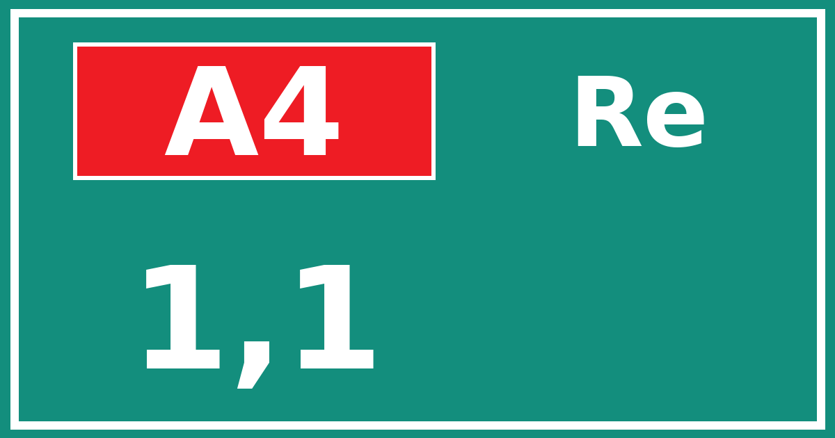 Hectometerbord A4 1,1 zijde Re