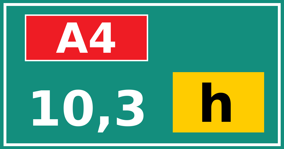 Hectometerbord A4 10,3 letter h