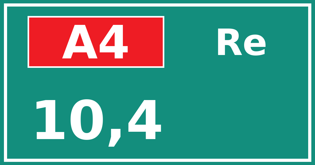 Hectometerbord A4 10,4 zijde Re