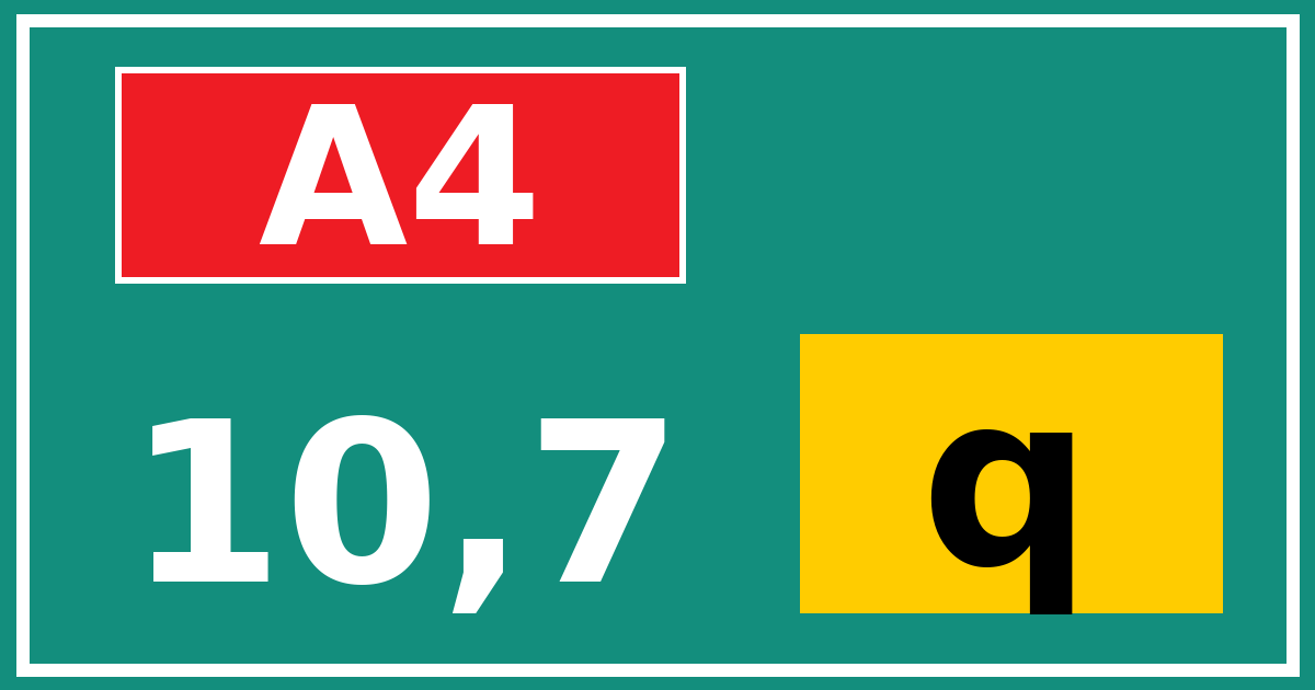 Hectometerbord A4 10,7 letter q