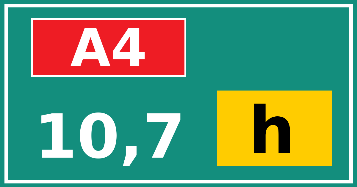 Hectometerbord A4 10,7 letter h