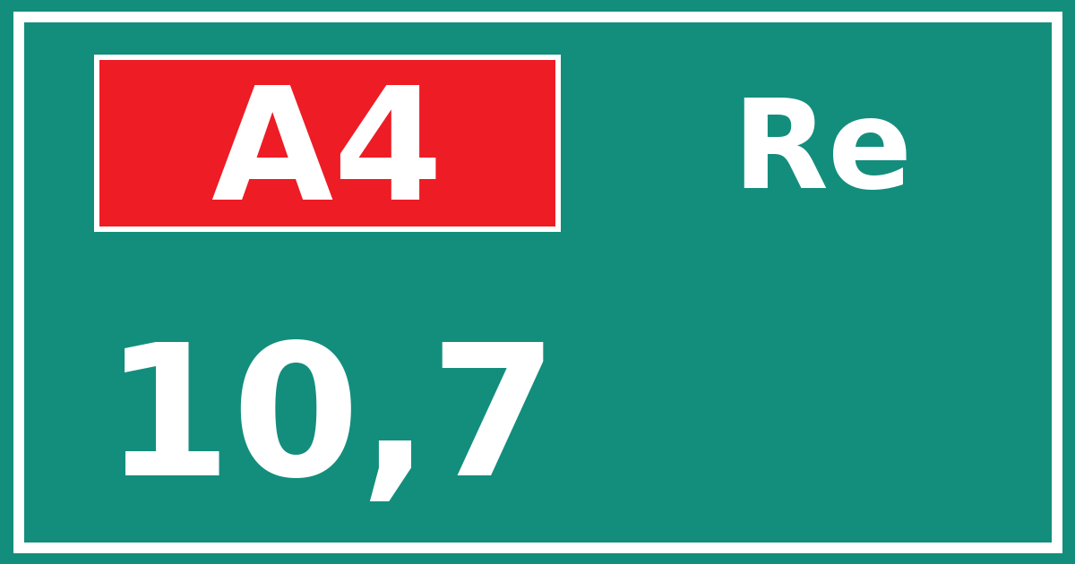 Hectometerbord A4 10,7 zijde Re