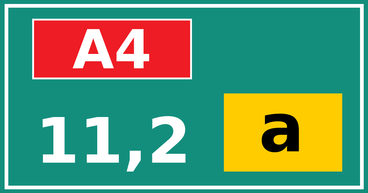 Hectometerbord A4 11,2 letter a