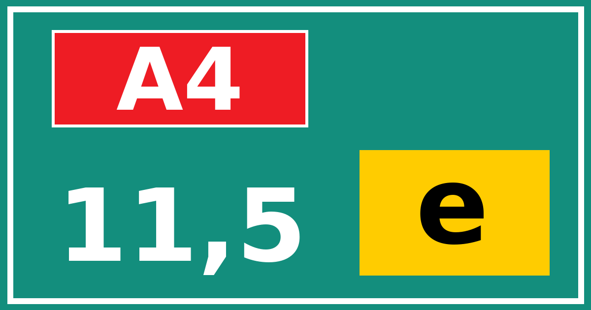 Hectometerbord A4 11,5 letter e