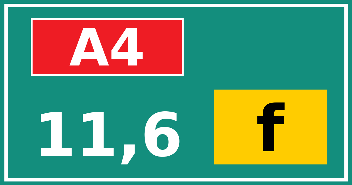 Hectometerbord A4 11,6 letter f