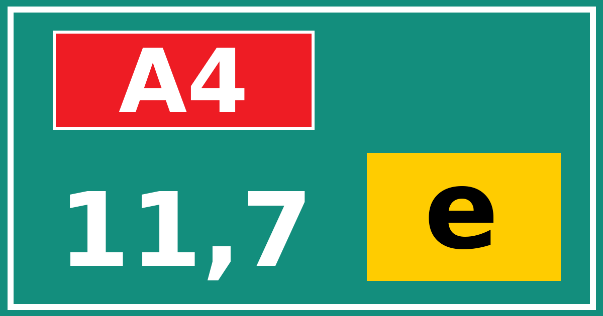 Hectometerbord A4 11,7 letter e