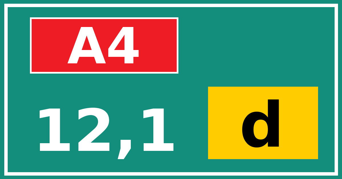 Hectometerbord A4 12,1 letter d