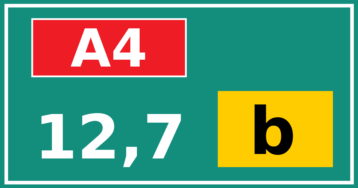 Hectometerbord A4 12,7 letter b
