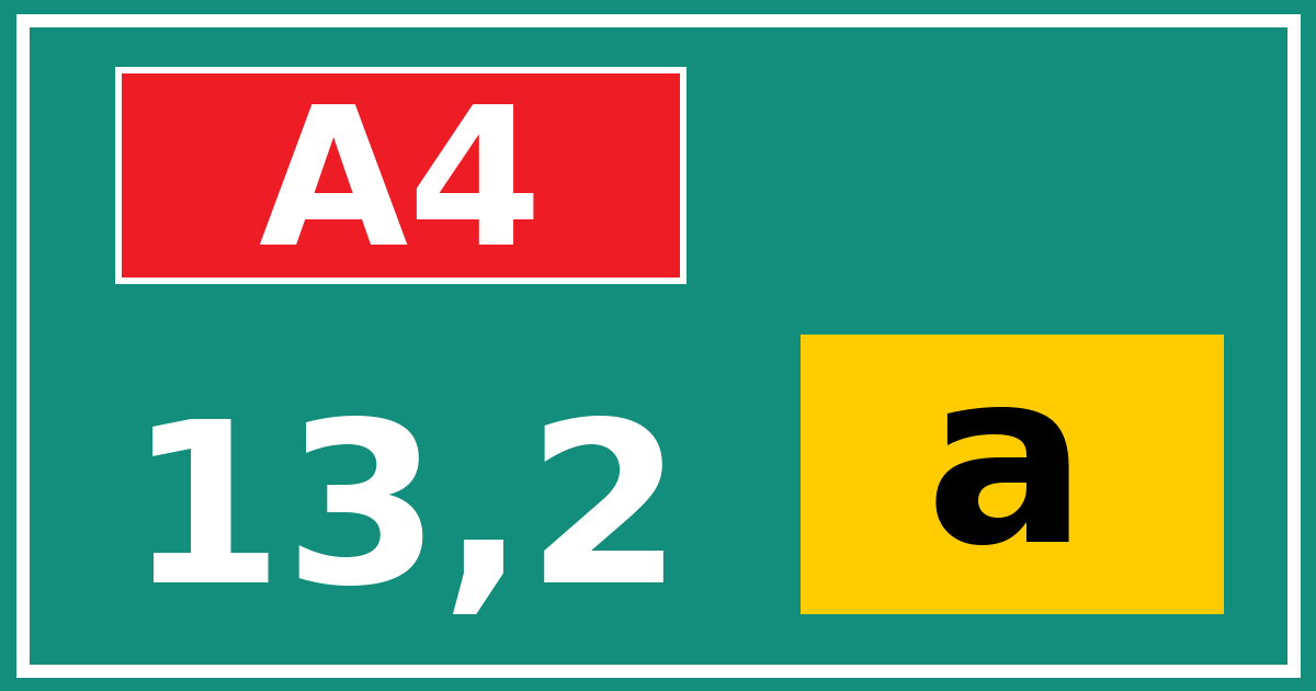Hectometerbord A4 13,2 letter a