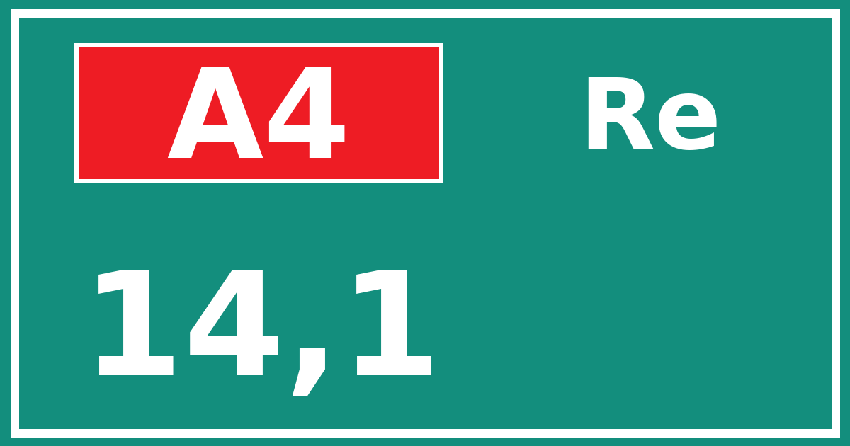 Hectometerbord A4 14,1 zijde Re