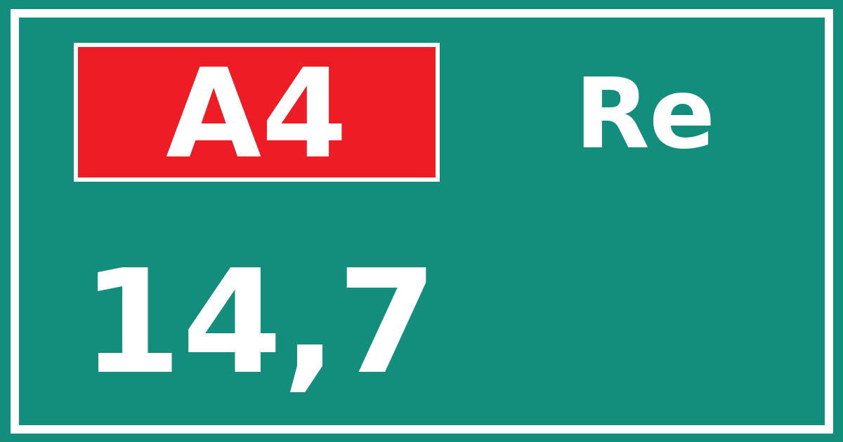 Hectometerbord A4 14,7 zijde Re