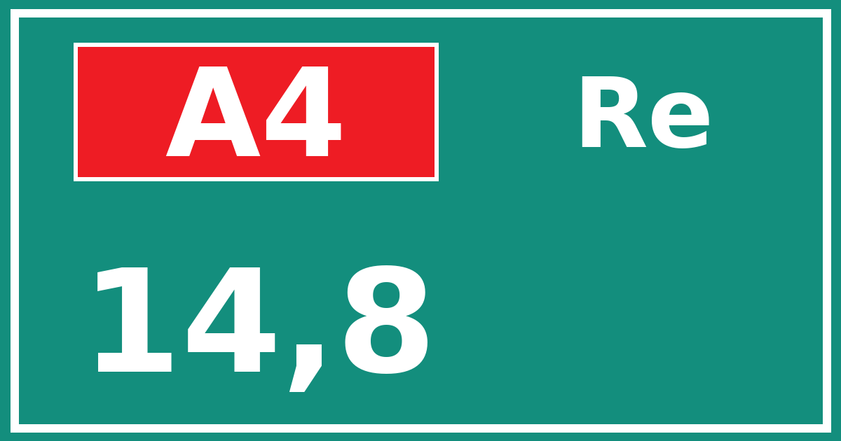 Hectometerbord A4 14,8 zijde Re