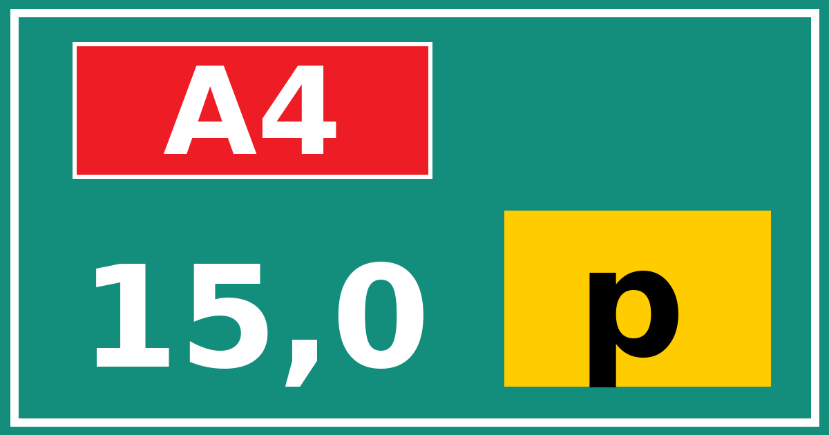 Hectometerbord A4 15,0 letter p