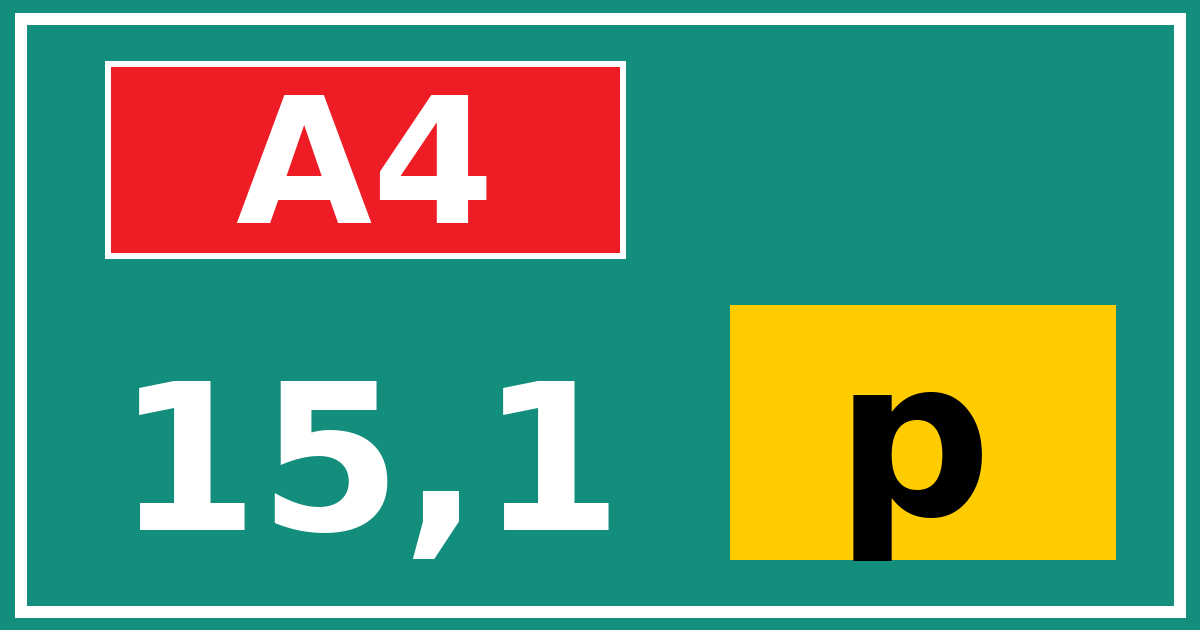 Hectometerbord A4 15,1 letter p