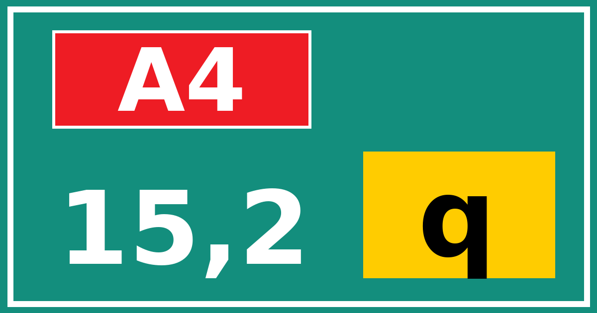 Hectometerbord A4 15,2 letter q
