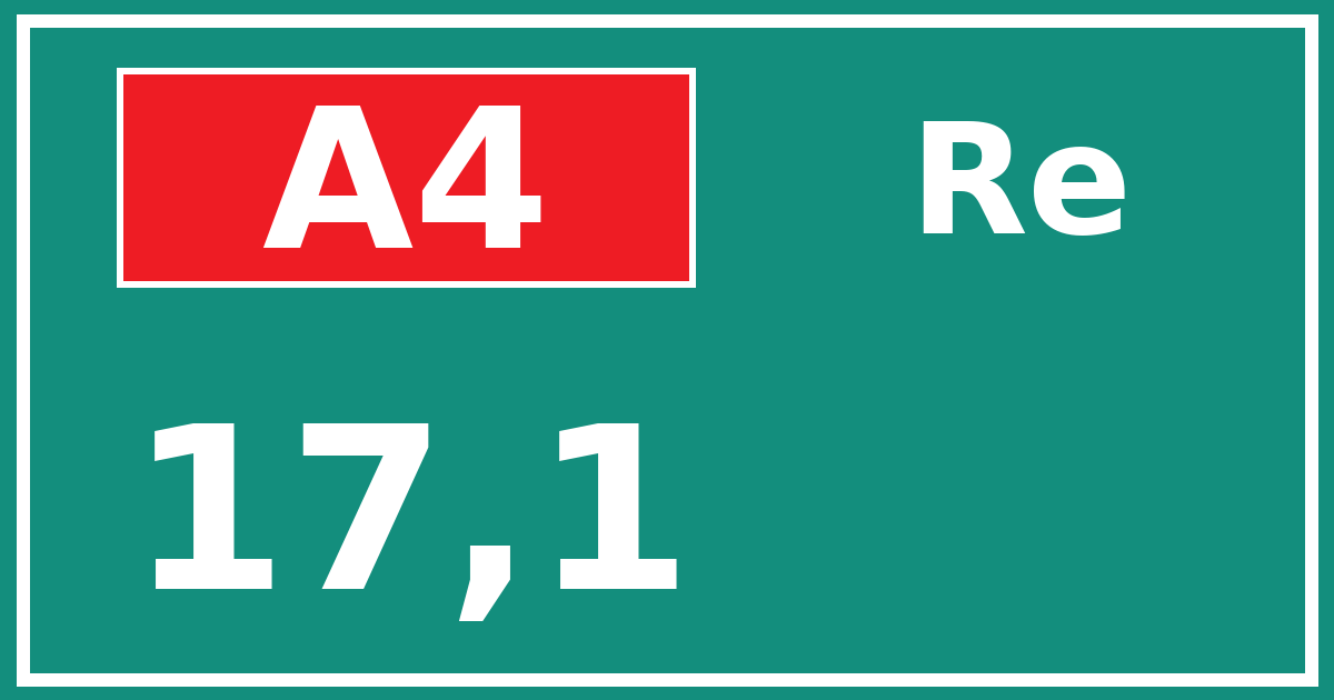 Hectometerbord A4 17,1 zijde Re