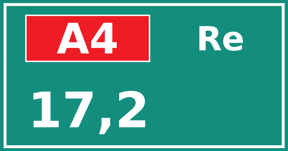 Hectometerbord A4 17,2 zijde Re