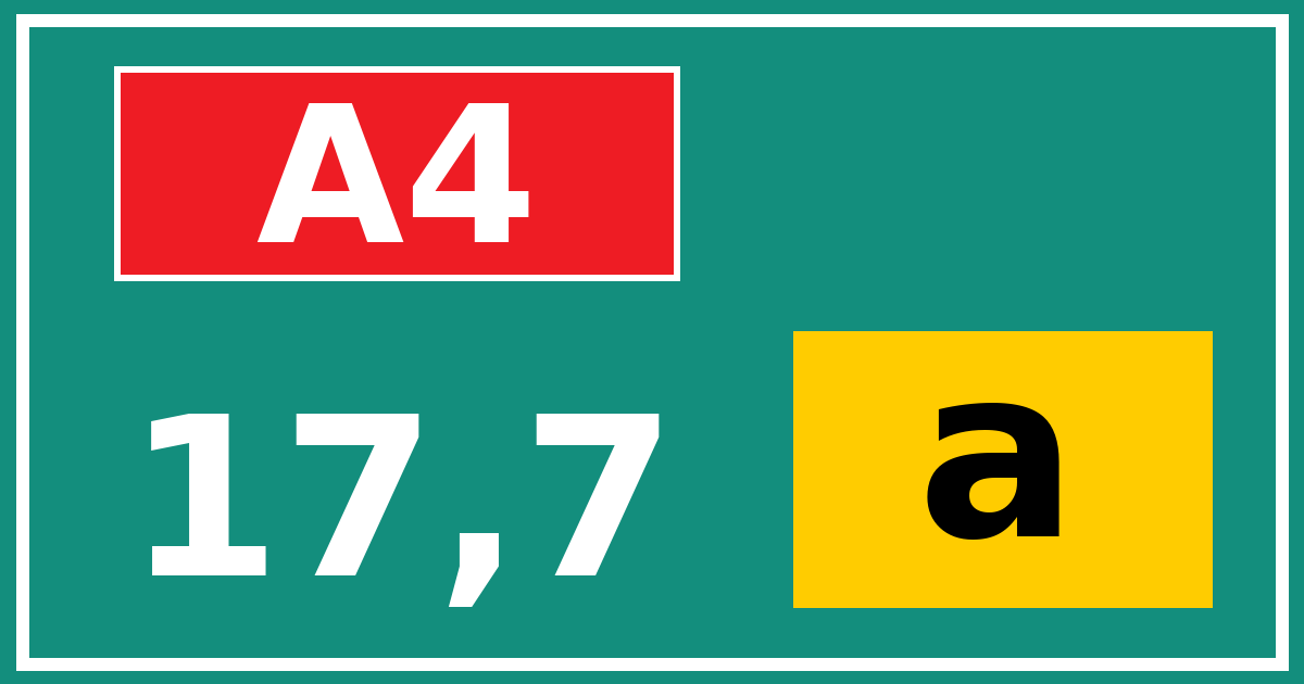 Hectometerbord A4 17,7 letter a