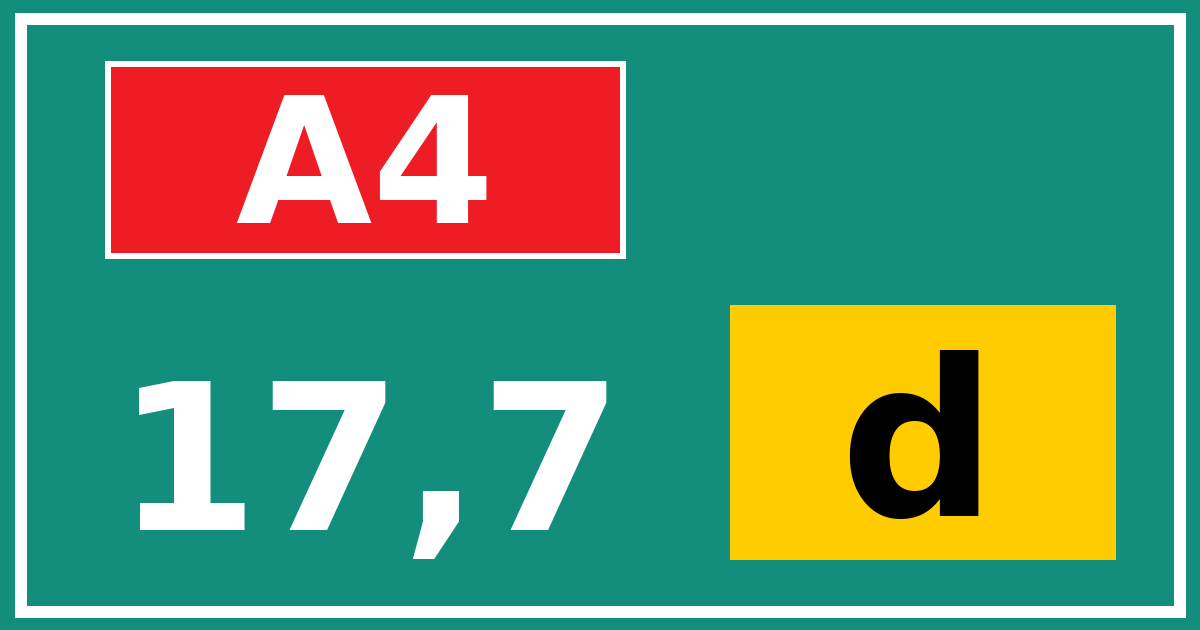 Hectometerbord A4 17,7 letter d