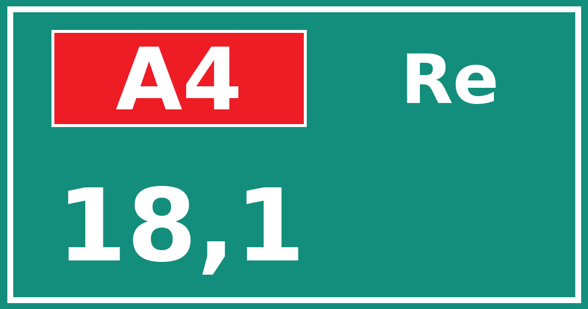 Hectometerbord A4 18,1 zijde Re