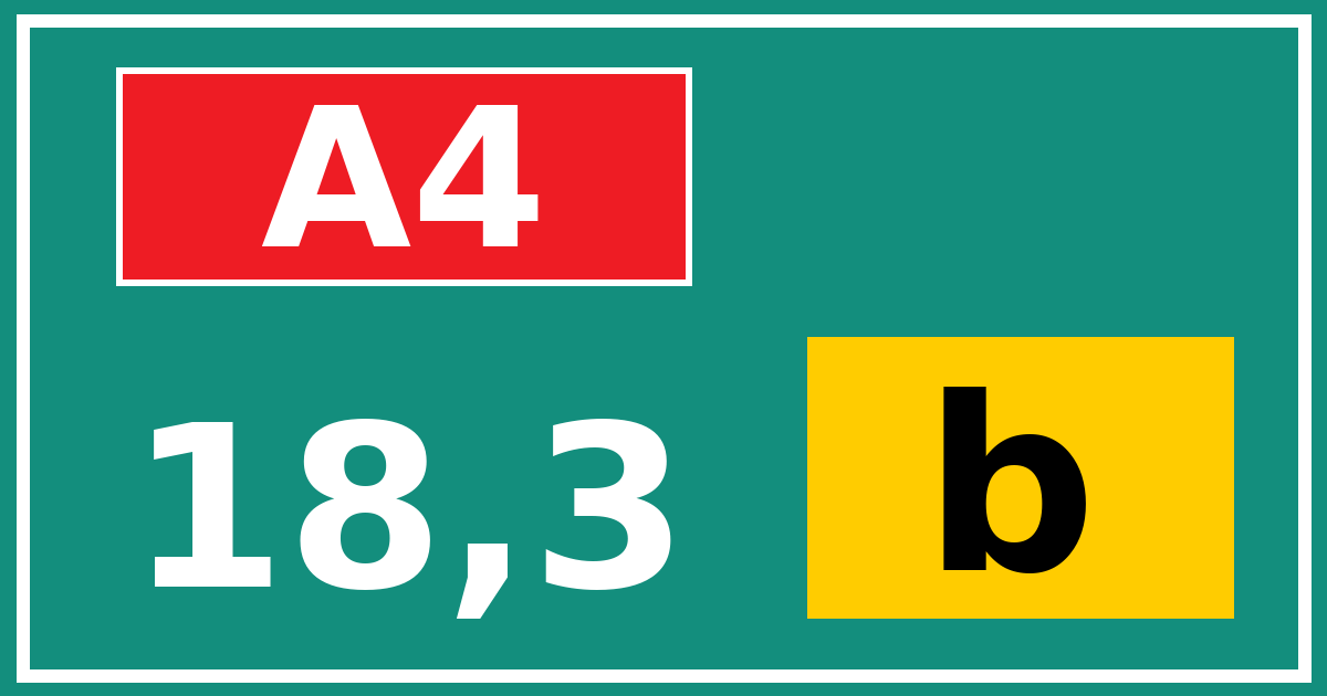 Hectometerbord A4 18,3 letter b
