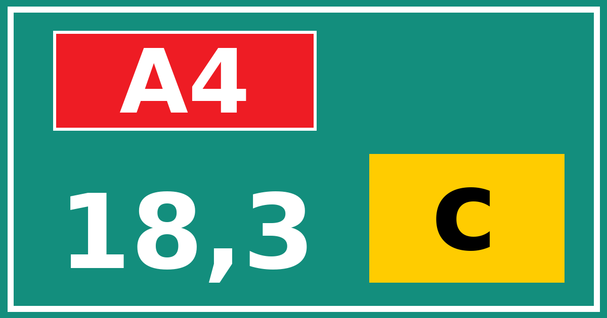 Hectometerbord A4 18,3 letter c