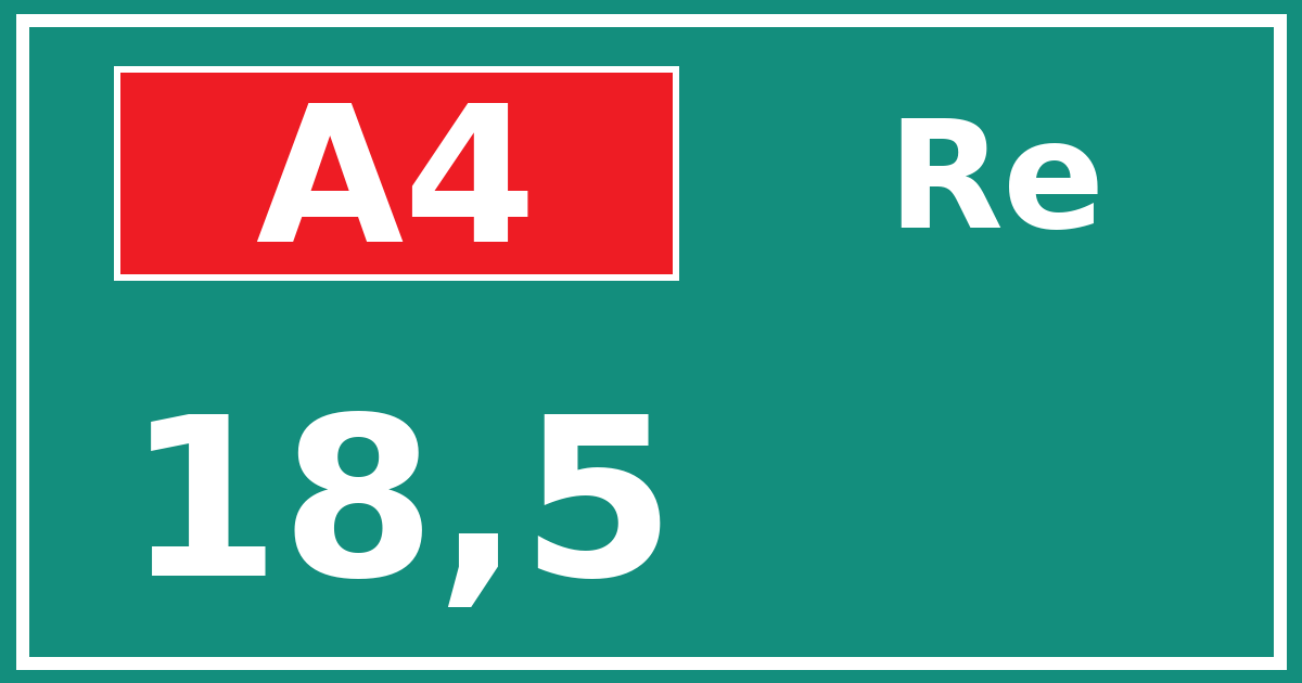Hectometerbord A4 18,5 zijde Re